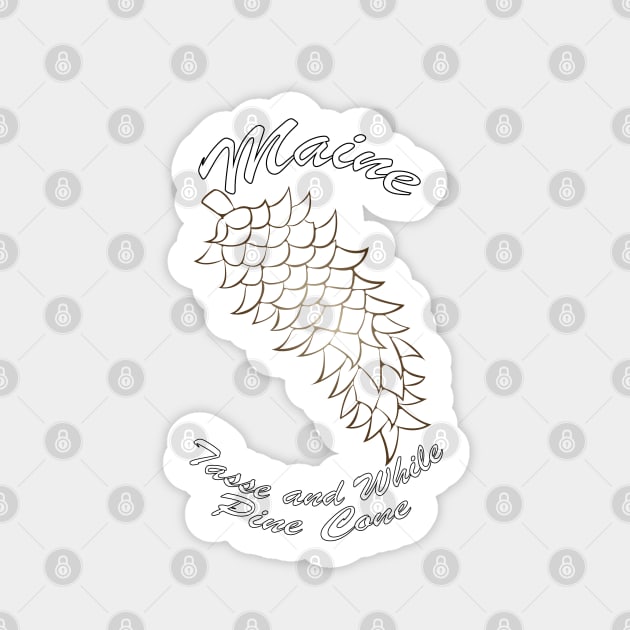 Maine - Tasse And While Pine Cone Sticker by Noir Fox